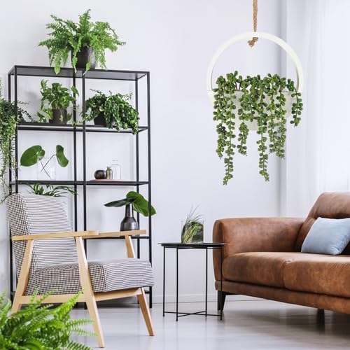 2 Pcs Artificial Hanging Succulents Plants with Lanyard