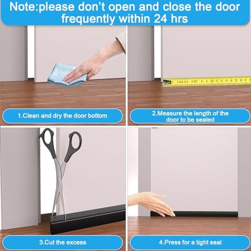 2 PCS Door Draft Stopper Black 2 W x 39 L