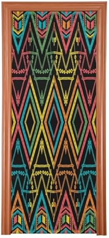 Susiyo Abstract Zigzag Halloween Door Cover 32x79 in