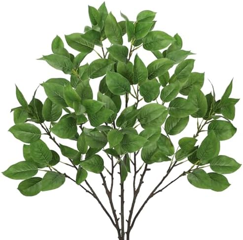Artificial Camellia Leaf Stems 3PCS for Vase Decor