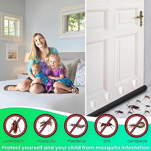 Adjustable Under Door Draft Blocker 37 Inch Black