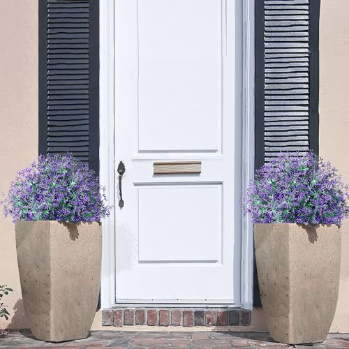 Artificial Topiary Ball Trees with Ground Spike Set of 2 UV Resistant Fake Greenery