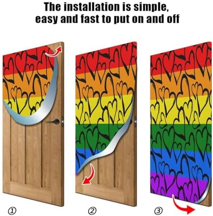 Susiyo Colored Hearts Halloween Door Cover