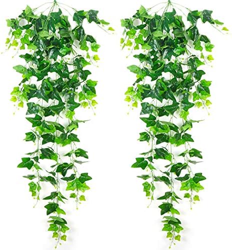YYaaloa Artificial Ivy Plants 2 Pack for Home Wall Decor