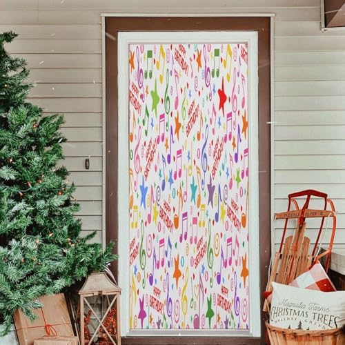 Susiyo Colorful Musical Notes Halloween Door Cover