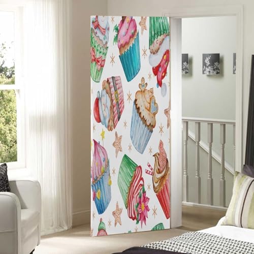 Susiyo Watercolor Christmas Door Cover 32x79 In