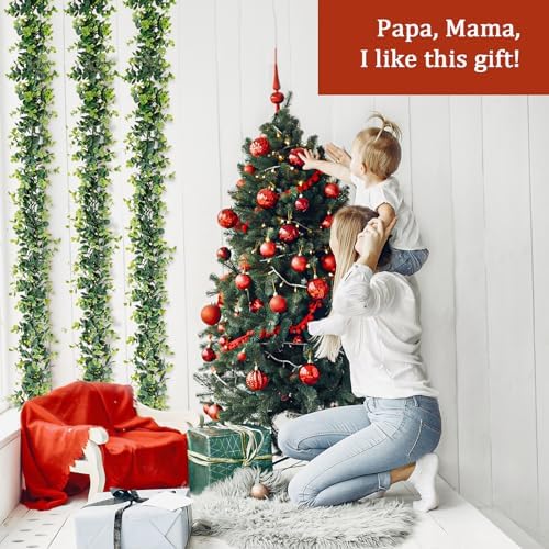 Uqueeten Vines Faux Eucalyptus Garland 59 FT 2 Pack for Wedding Backdrop and Wall Decor