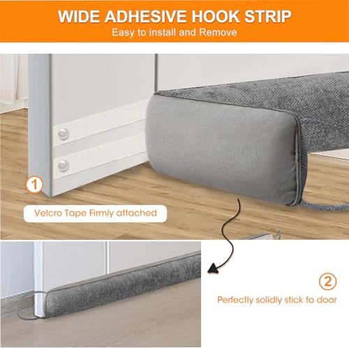 Makryebi Weighted Door Draft Stopper 32 Inch Grey