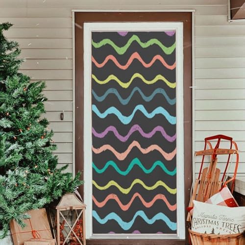 Susiyo Bright Color Waves Halloween Door Cover
