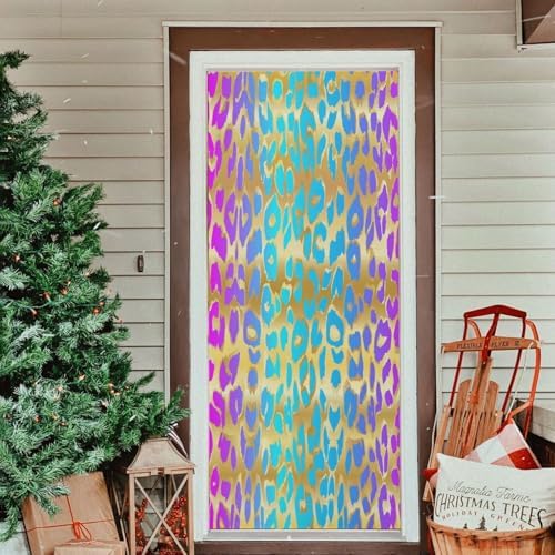 Susiyo Colorful Animal Halloween Door Cover Stretch Fabric