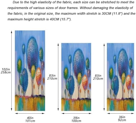 Susiyo Colorful Tree Halloween Door Cover Stretch Fabric Door Decoration for Home and Party