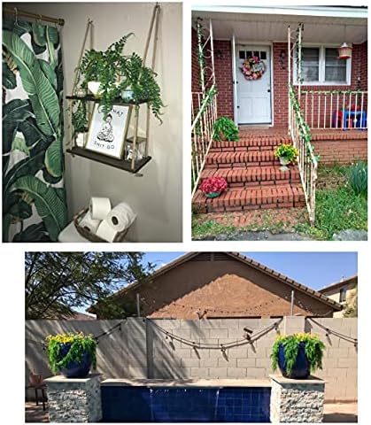 YYaaloa Artificial Hanging Plants 2-Pack Boston Fern Greeny Chain Decor