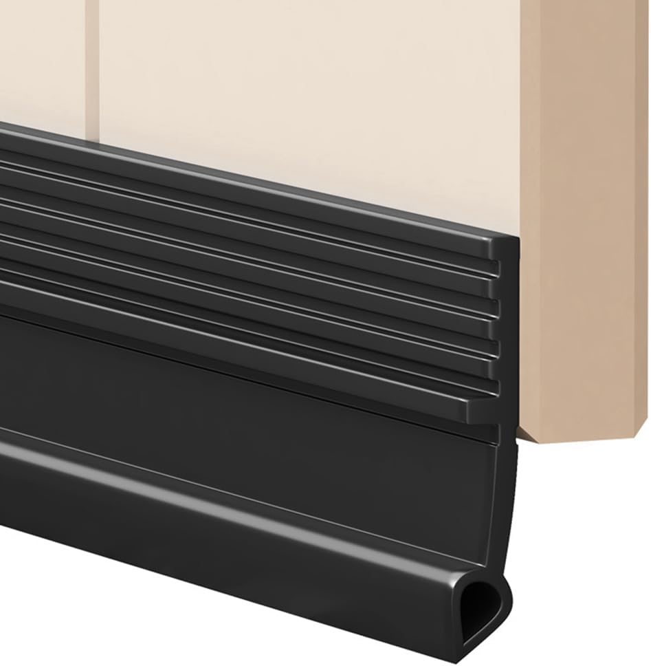 Lifeuping Door Draft Stopper 39in Black TPE Weather Stripping for Exterior and Interior Doors