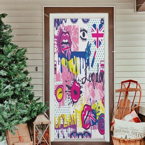 Susiyo Funny Colorful Halloween Door Cover 32x79 in