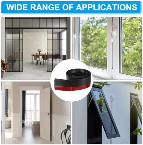 PATIKIL Door Draft Stopper 33FT Black Silicone Seal Strip