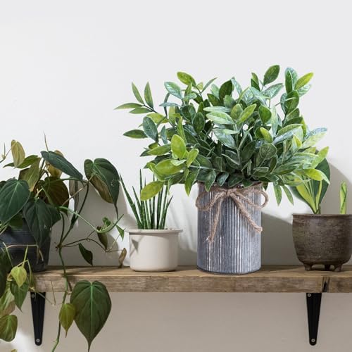 Winlyn 3 Pack Faux Plants in Metal Pots Farmhouse Centerpieces
