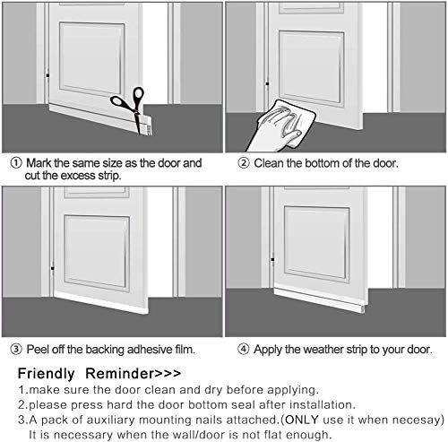 Sysmie Door Draft Stopper for Large Gaps Gray