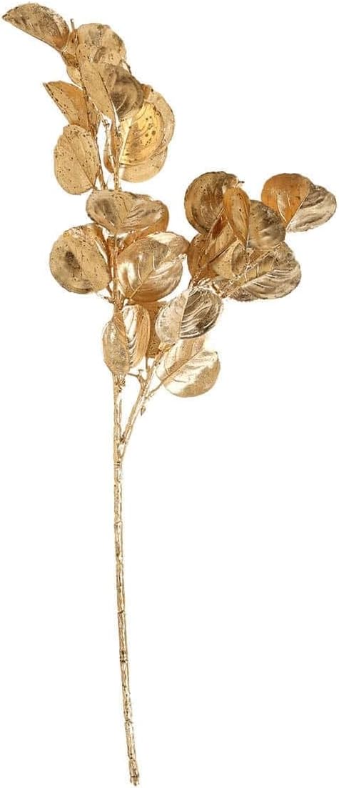 Efavormart 2 Pack 27 Inch Metallic Gold Artificial Eucalyptus Leaf Branches