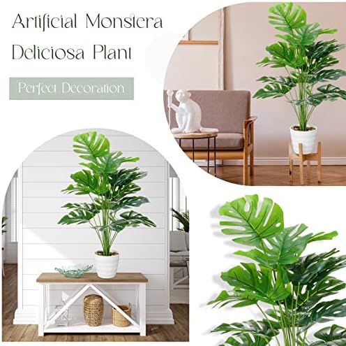 4 Pack 28 Inch Artificial Monstera Plants with Pots