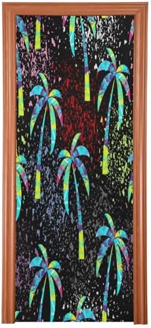 Susiyo Multicolored Palm Trees Halloween Door Cover