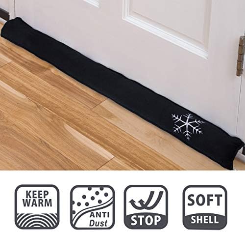 Simply Genius Cold Weather Door Draft Stopper 36 Inch Black
