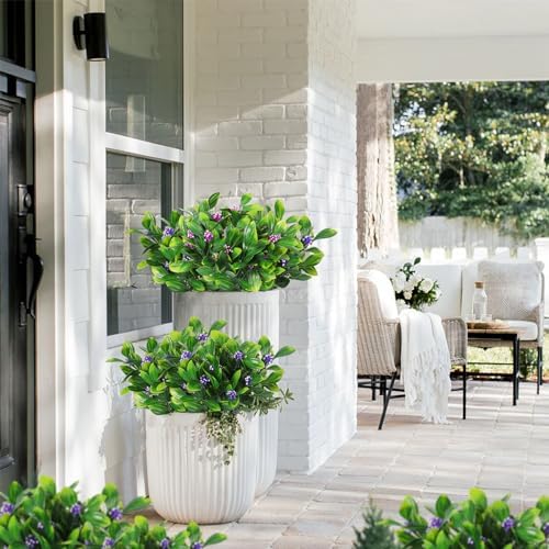 RECUTMS 10 Pcs Artificial Violet Fern Plants