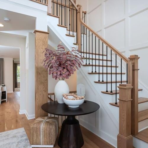 Oairse Artificial Eucalyptus Leaves Stems 315 Inch 3 Pcs Fake Greenery for Vases