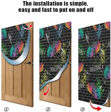 Susiyo Sports Cars Door Cover Halloween Decoration 32x79 in