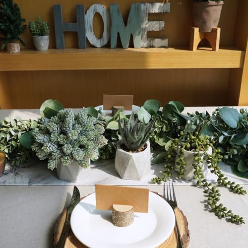 Winlyn Set of 3 Mini Artificial Succulent Plants in Gray Hexagon Ceramic Pots