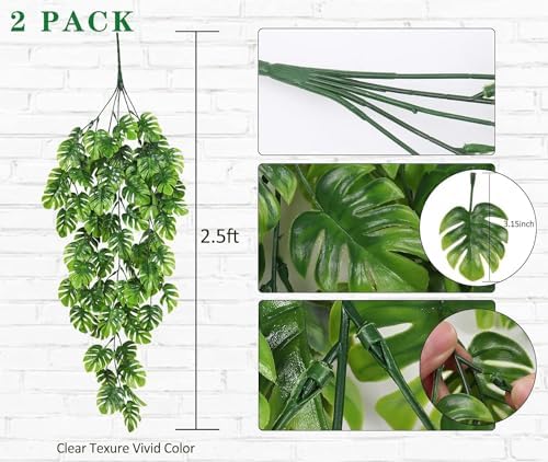 Artificial Hanging Plants 2 Pack UV Resistant