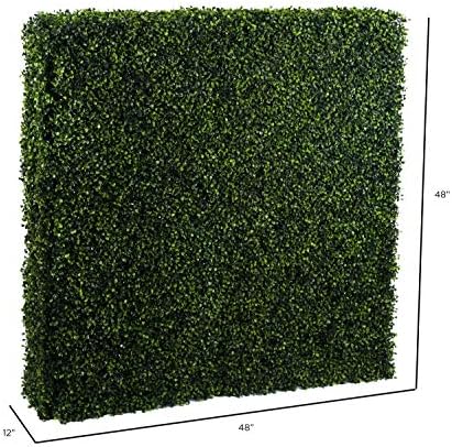 Vickerman Artificial Boxwood Hedge 48x12x48 UV Resistant Indoor Outdoor Decoration
