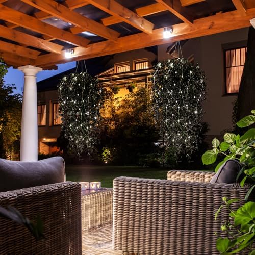 RECUTMS Artificial Hanging Plants with Lights 4Pcs Set