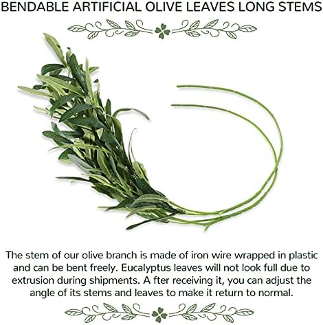 WILLBOND 8 Bundle Artificial Olive Branches 43 Inch Tall
