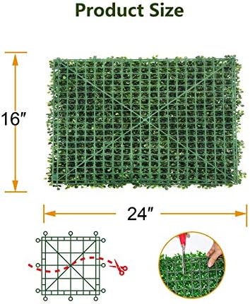 Artificial Boxwood Hedges 4PCS for Privacy and Decor
