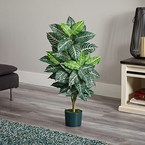 Nearly Natural 3ft Zebra Silk Plant 1