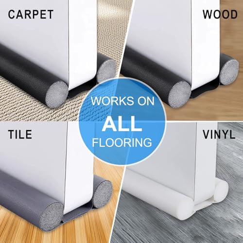 EGUARTE Door Draft Stopper 36 Inch Black Weather Stripping