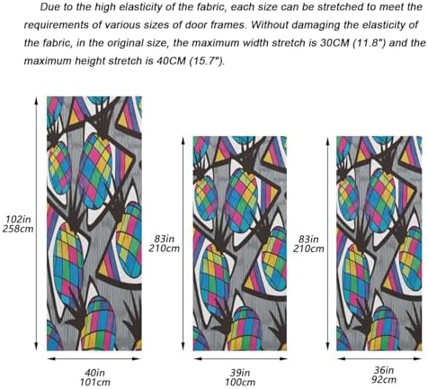 Susiyo Exotic Summer Halloween Door Cover Stretch Fabric Backdrop for Home Party Decor 32x79 in