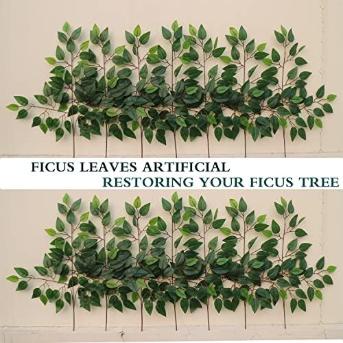 12Pcs Ficus Leaves Artificial Branches for Wedding Arch and Home Dcor