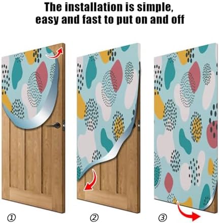 Susiyo Blue Abstract Halloween Door Cover 32x79 in