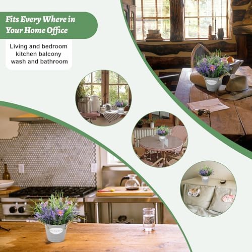 MIXROSE Artificial Lavender Plants in Pot 10 Tall for Farmhouse Decor