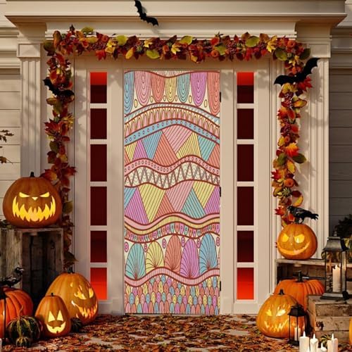 Susiyo Colored Christmas Door Cover Decoration 32x79 in