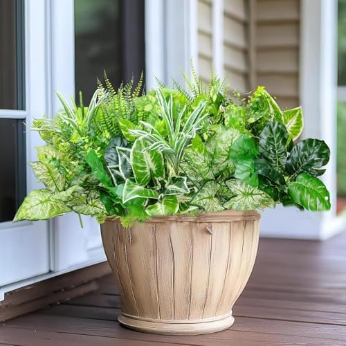 Ronyila Artificial Boxwood Plants 15Bundle UV Resistant Fake Eucalyptus Shrubs for Outdoor Decor