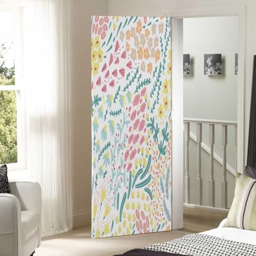 Susiyo Summer Floral Halloween Door Cover 32x79 in