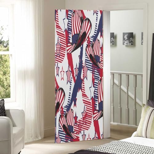 Susiyo Cowboys Hat Halloween Door Cover Stretch Fabric Backdrop for Home Party Decorations