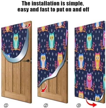 Susiyo Cute Flat Owls Halloween Door Cover