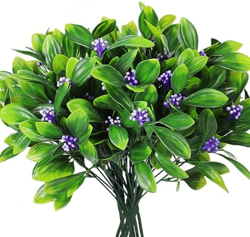 RECUTMS 10 Pcs Artificial Violet Fern Plants