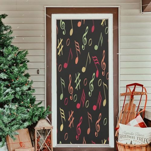 Susiyo Multicolored Handprint Halloween Door Cover 32x79 in