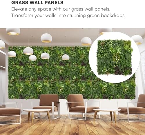 Flybold Greenery Wall Backdrop - 40x40x4 Inches Faux Boxwood Panels Pack of 3