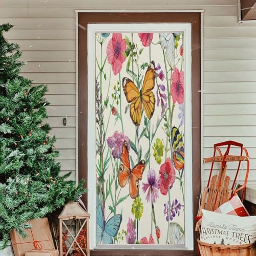 Susiyo Cute Butterflies Halloween Door Cover Stretch Fabric 32x79 In