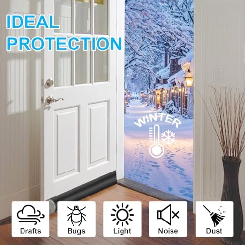 EGUARTE Door Draft Stopper 36 Inch Black Weather Stripping